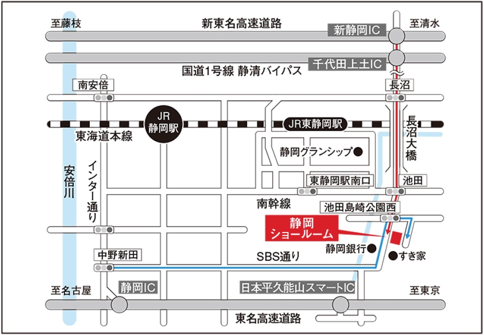 カリモク家具静岡ショールームMAP