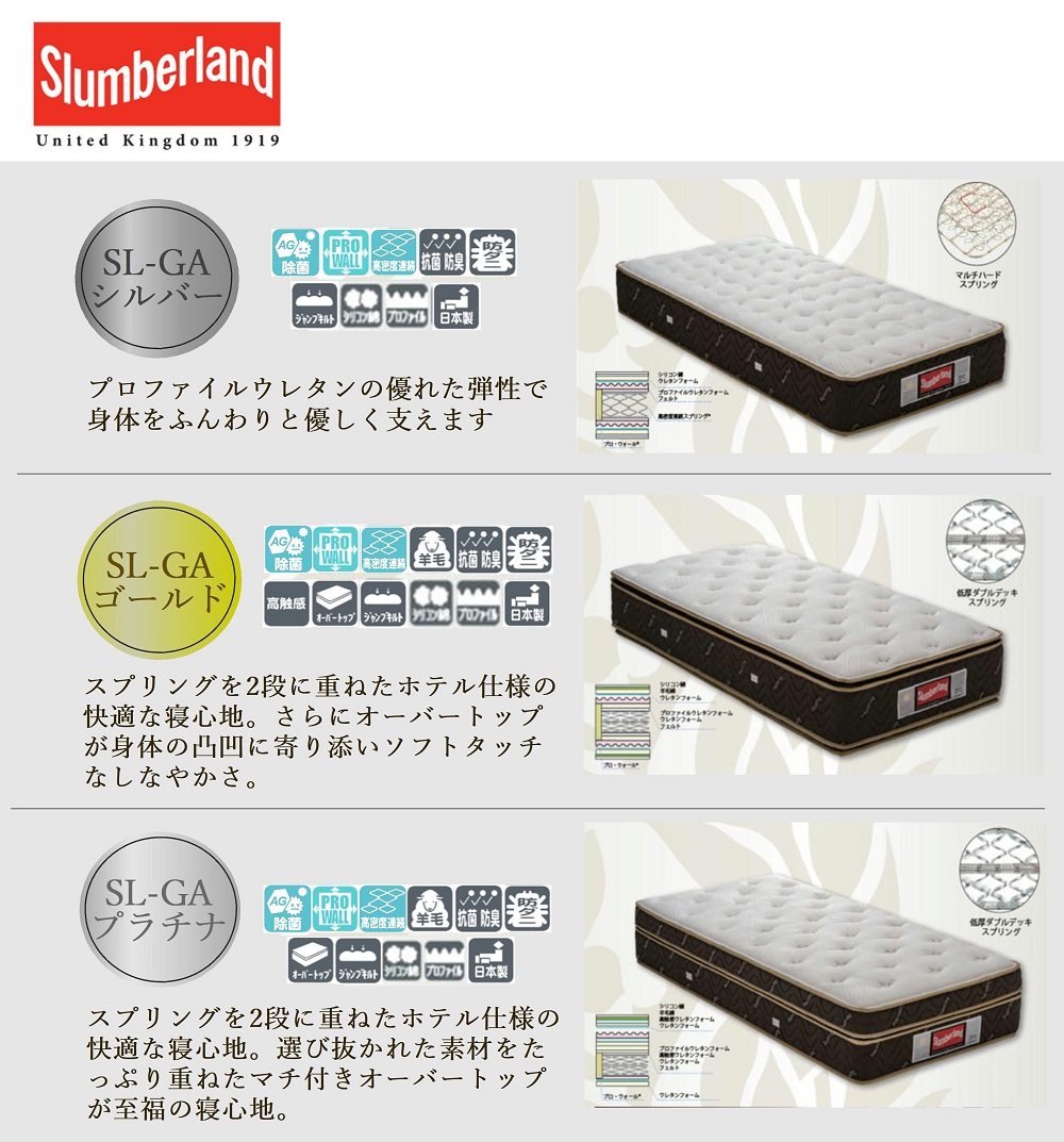 スランバーランドのギャラリー限定商品「SL-GAシルバー」「SL-GAゴールド」「SL-GAプラチナ」