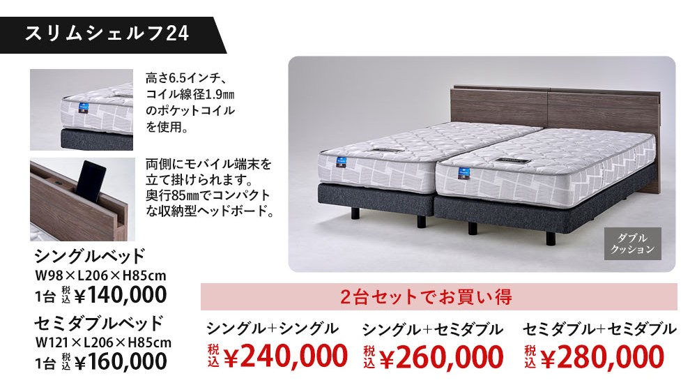 ツインコレクション スリムシェルフ24価格表