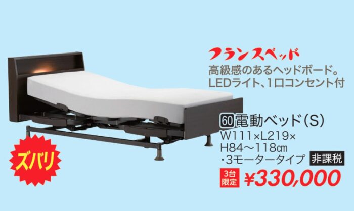 電動ベッド(S)【非課税】 フランスベッド製